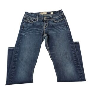 BKE Denim Harper Bootcut Jeans Women's Size 30R Dark Wash Embellished Pockets